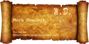 Merk Dominik névjegykártya
